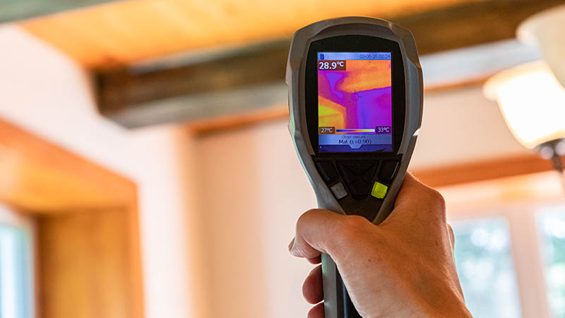 Thermal Imaging device used while preforming home inspection services 